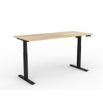 Abbotts Furniture Agile Electric Desk New Oak Black Frame Up