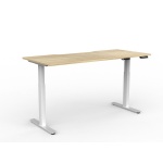 Abbotts Furniture Agile Electric Desk New Oak White Frame Up