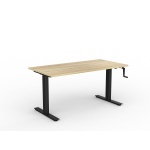Height Adjustable Desk Agile Winder Oak Top Black Frame Abbotts Office Furniture
