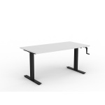 Height Adjustable Desk Agile Winder White Top Black Frame Abbotts Office Furniture