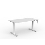 Height Adjustable Desk Agile Winder White Top White Frame Abbotts Office Furniture
