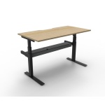 Abbotts Office Furniture Paramount Electric Desk Oak Top Black Frame