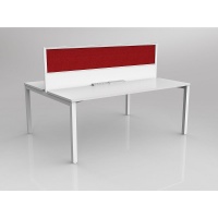 abbotts furniture 2person doublesided axis desk white top white frame red screen