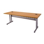 Rapid Span Desk with CLEG beech top silver frame 800x490 1