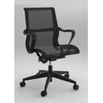 scroll mesh black black chair front