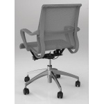 scroll mesh grey chrome chair back