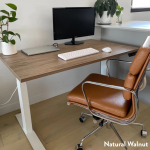 Desky Dual Natural Walnut Melamine Sit Stand Desk 1200x