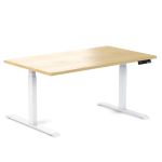 Desky Ergo Curly Birch Table White 1500 1200x