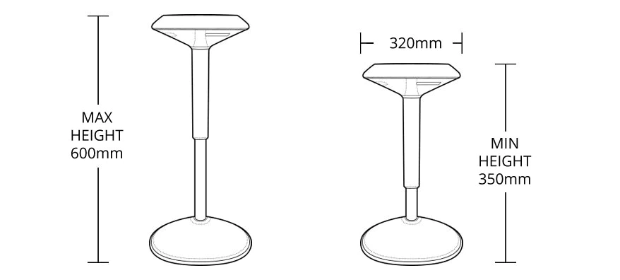 Desky Motion Stool Dimensions